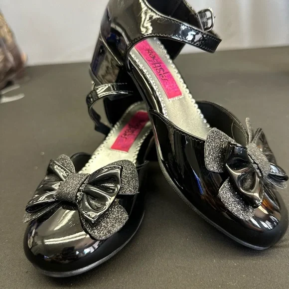 Black Kids Shoes with Bow - Picture 3 of 5